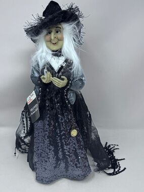 HALLOWEEN WAY TO CELEBRATE WITCH TABLE SITTER TREE TOPPER ACCENT DECOR